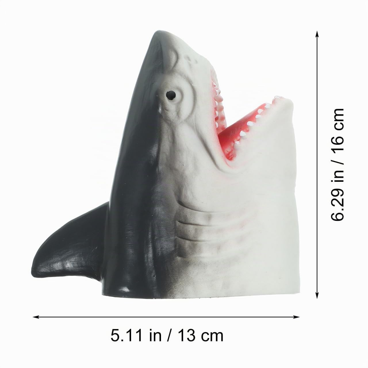 Toyvian Marionnettes Requin - 2 Pièces Tête de Requin Réaliste en Caoutchouc Souple de Jeu de Rôle pour Enfants Jouet Éducatif pour Histoires Spectacles et Anniversaires