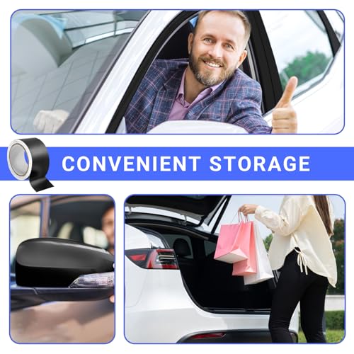 dabinzhijia Carbon Folie Auto, 5cmx9m Selbstklebend Autofolie, Einstiegsleisten Schutzfolie Kratzfest Wasserdichter mit Kunststoffschabern, Lackschutzfolie für Auto Fahrrad Motorrad (Schwarz Matt)