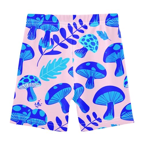 Mushroom Fall Leaves Pale Girls Bike Shorts Toddler Athletic Dance Under Skirts Dance Shorts for 4-10 Years,4T2