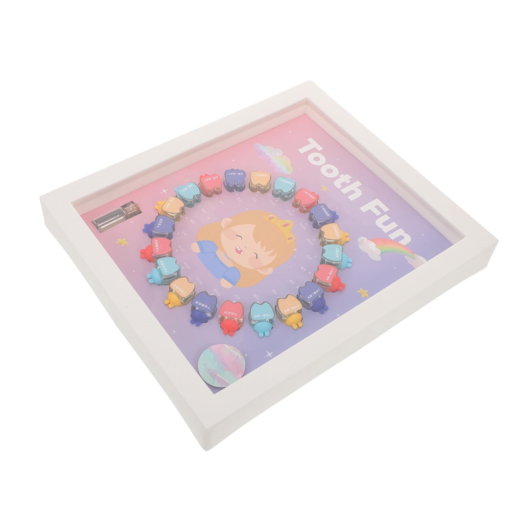 Hemobllo Zahndose Kleine Dekorative Milchzahndose mit Fächern Keepsake Organizer für Jungen und Mädchen Langlebige Aufbewahrungsbox zur Erinnerung an Erste Zähne
