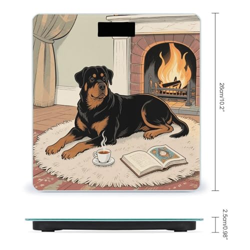 Báscula digital para baño Rottweiler Dogs 400 lb LCD miniatura 2