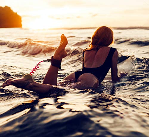 Unigear Premium Sup Leash 10' Coiled Stand Up Paddle Board Surfboard Leash Stay On Board With Waterproof Phone Case/Wallet (Pink) #TOP3