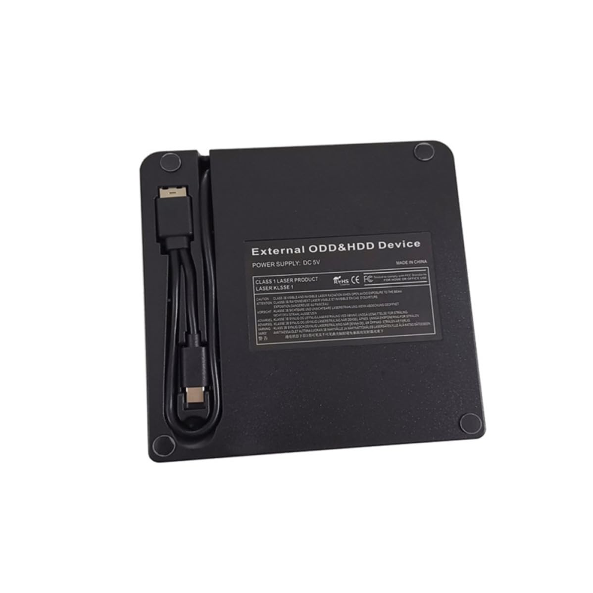 Unità Esterna Lettore CD Dvd Typec 4mb Abs USB 3.0+typec | Nero, per Laptop e Desktop, Alimentazione Tramite Cavo Usb, Design Classico, Facile da Usare