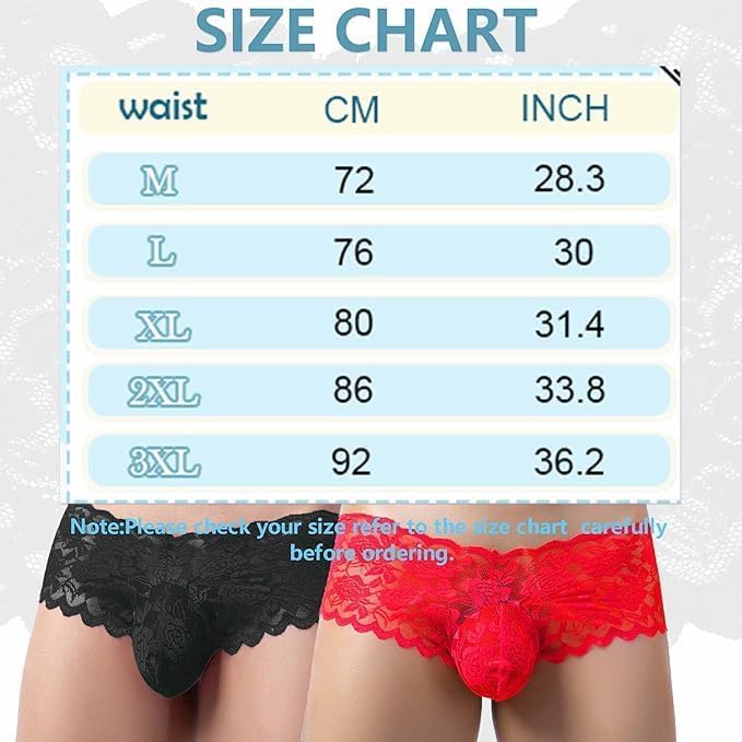 QiaTi Mens lace Panties Sexy Sissy Underwear Transparent Briefs Breathable Printed Pouch for Men Daily - Image 6