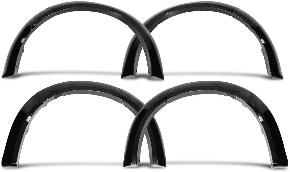 FREEMOTOR802 Compatible with 2015-2023 Dodge Charger Fender Flares, Widebody Style Gloss Black Wheel Protector Cover Fender Trim Mud Guards ABS Plastic