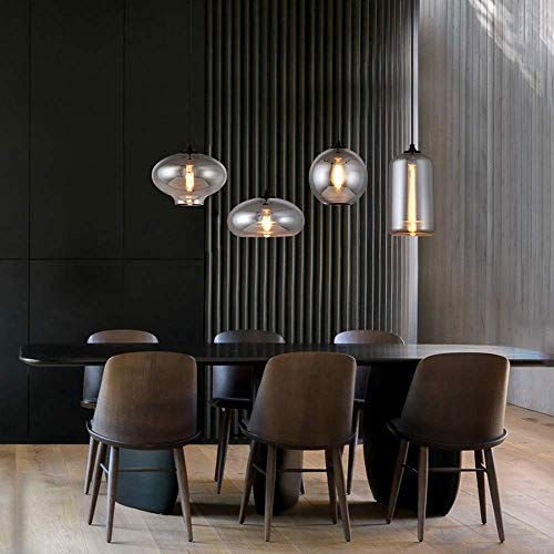 Lustre en verre E27 à chaîne réglable pour corriger la hauteur - 4