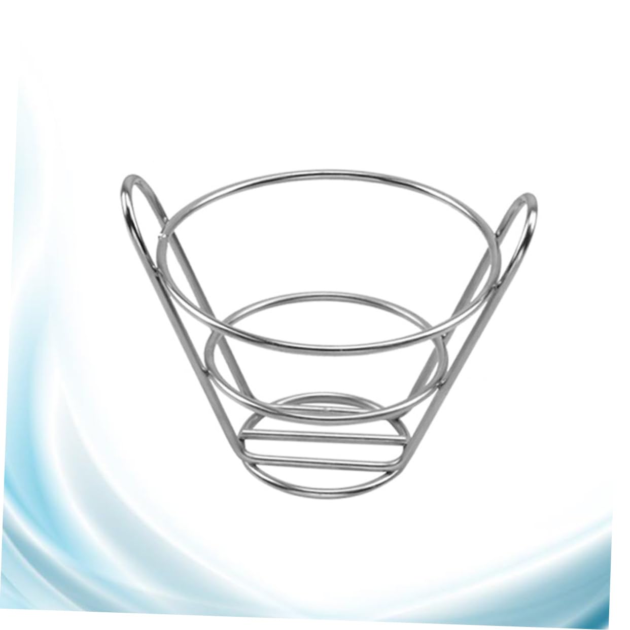 STOBAZA 1Pc Stainless Steel French Fry Stand Holder for Restaurant and Cafe Service Snack Rack for Home Parties and Outdoor Events Silver Color