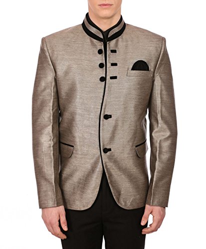 WINTAGE Blazer Argento da Uomo Woon Rayon Party