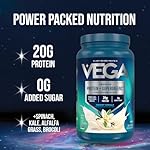 Vega Premium Protein + Supergreens - 20g Protein, Creamy Vanilla, 25 Servings, Spinach,Kale, Alfalfa Grass, Broccoli, 0g Added Sugar, Non-GMO, Gluten Free, Dairy Free, 1.68 lbs (Packaging May Vary) - Image 3