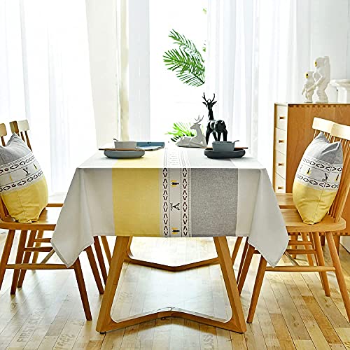 Nappe en lin de qualité supérieure design bicolore chic 135x220cm