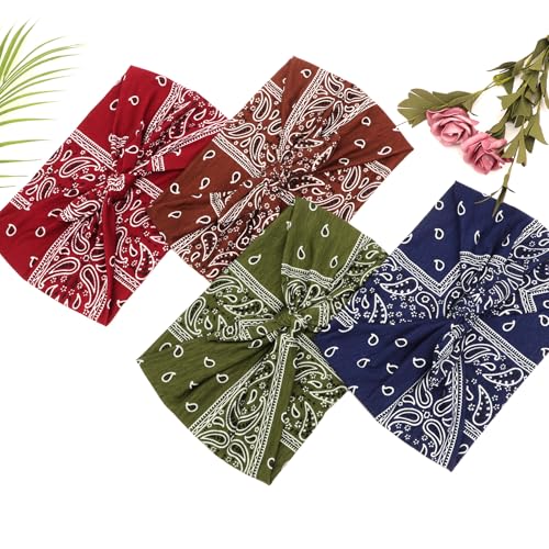 Image of DRESHOW 8 Pack Bow Headbands of Solid Color for Women's Hair Non Slip Wide Vintage Head Wraps Knotted Cute Hair Band Accessories