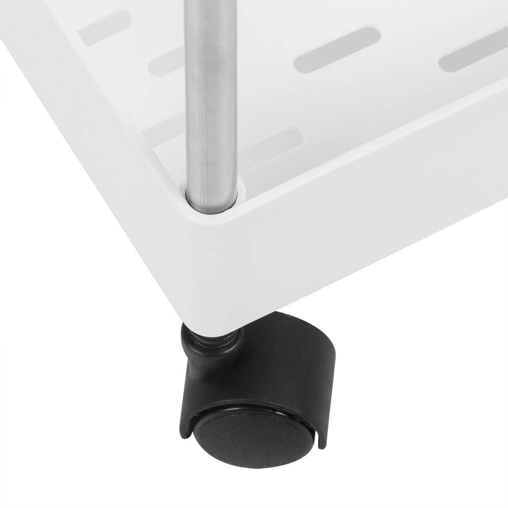 Scaffale portaoggetti da , organizer multistrato durevole per uso domestico, bianco, 3 strati, per bagno, , soggiorno (stile classico [bianco 4 ripiani]