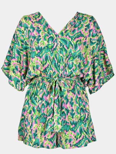 CUPSHE Women's Summer Romper Lace Up Printed Half Sleeves Casual Wide leg Vacation Outfit Mini One Piece Jumpsuit3