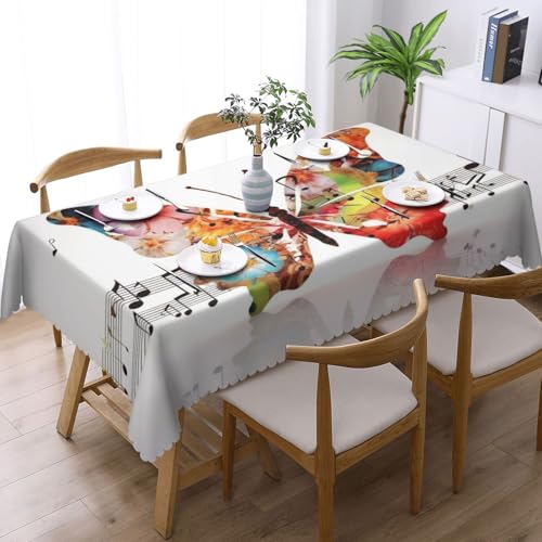 Nappe rectangulaire imperméable 137x183 cm anti-déversement table rustique intérieur - 3