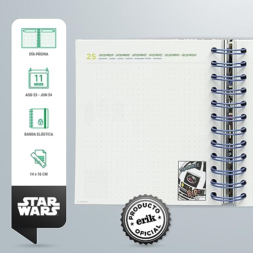 Miniatura 2 de Grupo Erik Agenda Escolar 2023 2024 Star Wars - Agenda 2023 2024 Día Por Página Agenda Diaria Ilustraciones - Vuelta Al Cole Material Escolar - Agenda Star Wars