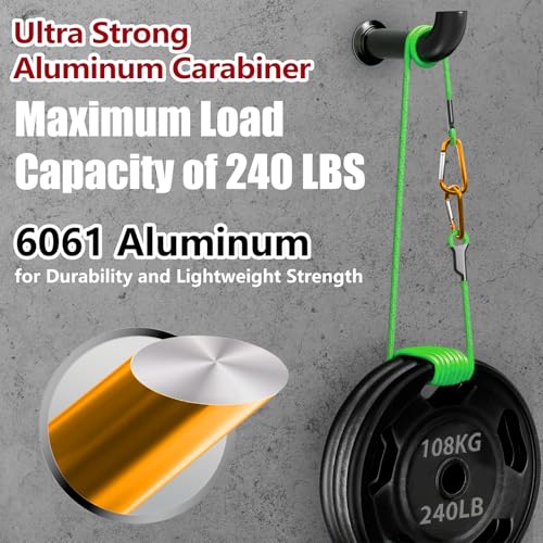 Image of sprookber 4 inch & 5 inch Extra Large Aluminum Carabiner D Ring, Caribeener Clips, Spring Snap Hook for Keychain Clip, Set of 4