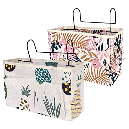 Lot de 2 sacs de rangement pour lit mezzanine, organiseur de lit à suspendre, sac de rangement suspendu pour lit mezzanine, sac de rangement à suspendre pour...