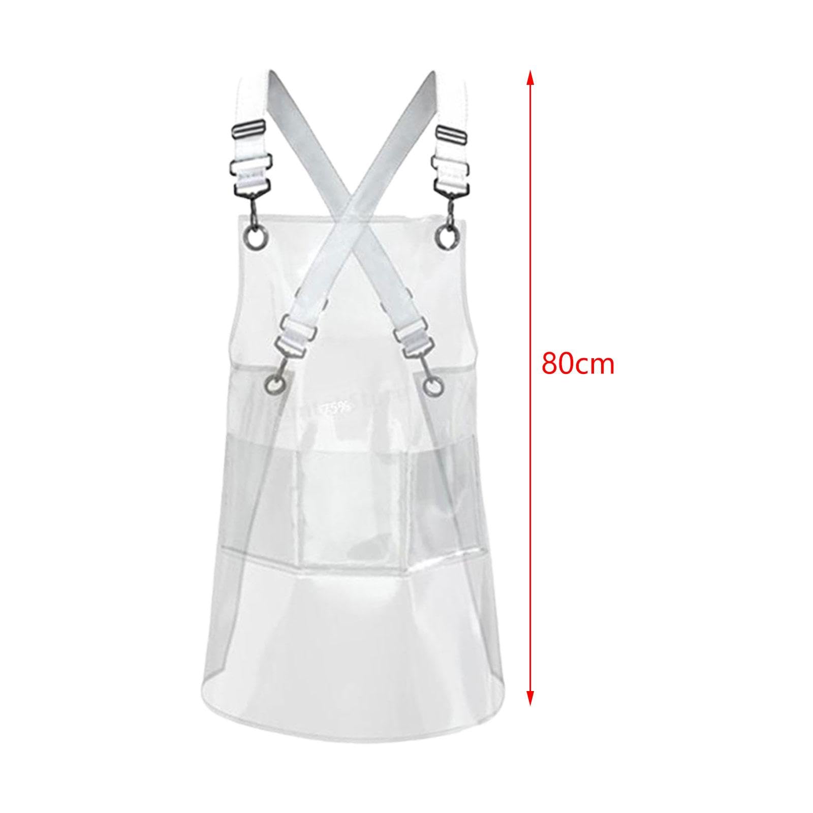 Tablier Transparent pour Un Nettoyage Facile En Cuisine, Blanc 80cm