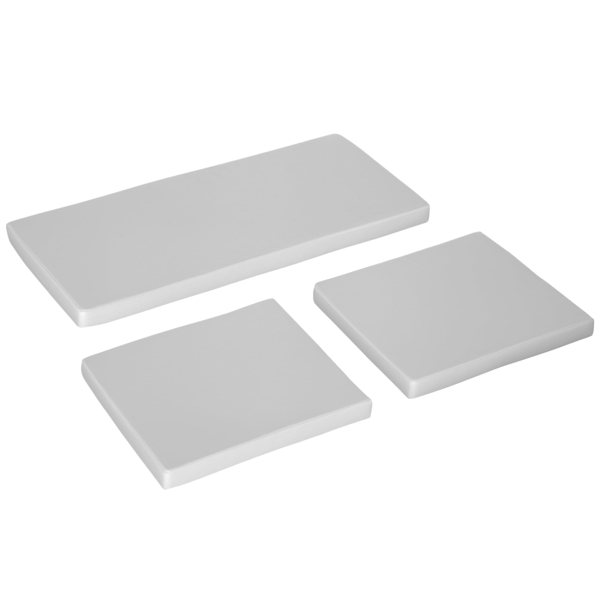 Outsunny 3Pcs Rattan Garden Seat Cushions Pads For Patio Furniture, Grey
