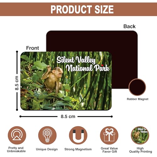 Image of Elegant Fridge Magnet with Themes |Rectangular Size Refrigerator Magnet with Magnetic Rubber Back | Pack of 1, 8.6cm X 5.4cm (Silent Valley National Park)