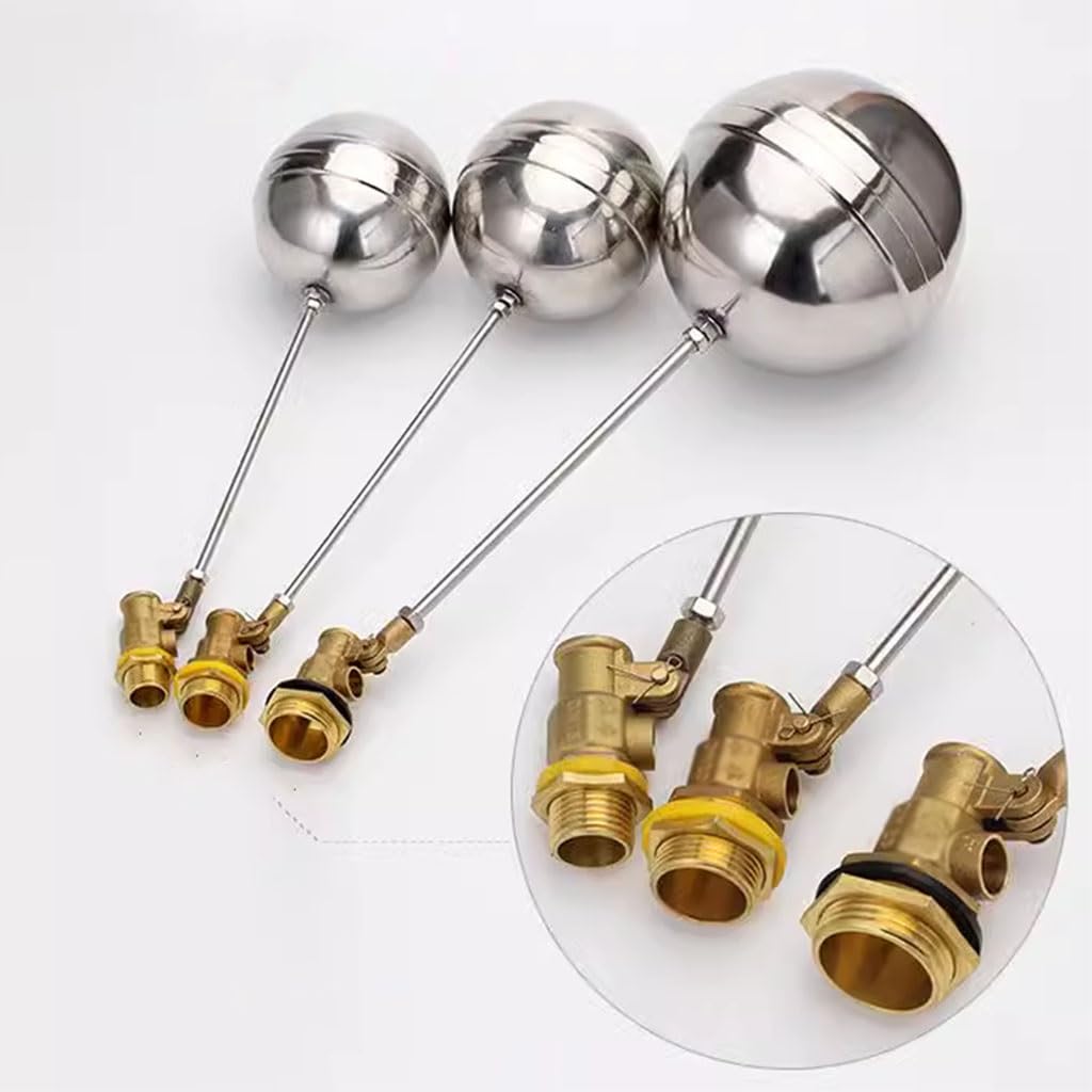 1 vanne flottante en laiton 1/2" 3/4" 1", robinet à boisseau sphérique flottant pour réservoirs d'eau froide et chaude, régulateur de débit en acier inoxydable pour réservoirs/récipients d'expansion