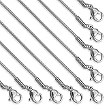12 Pcs 16" 1.2mm Necklace Chains Bulk Stainless Steel Snake Chain Necklace for DIY Jewelry Making Ac
