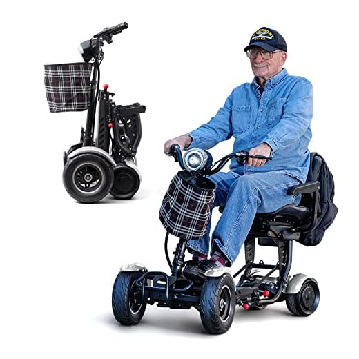 Electric Mobility Scooter, Foldable Long Range Mobility Scooter for Seniors, 4 Wheel Motorized Scooter