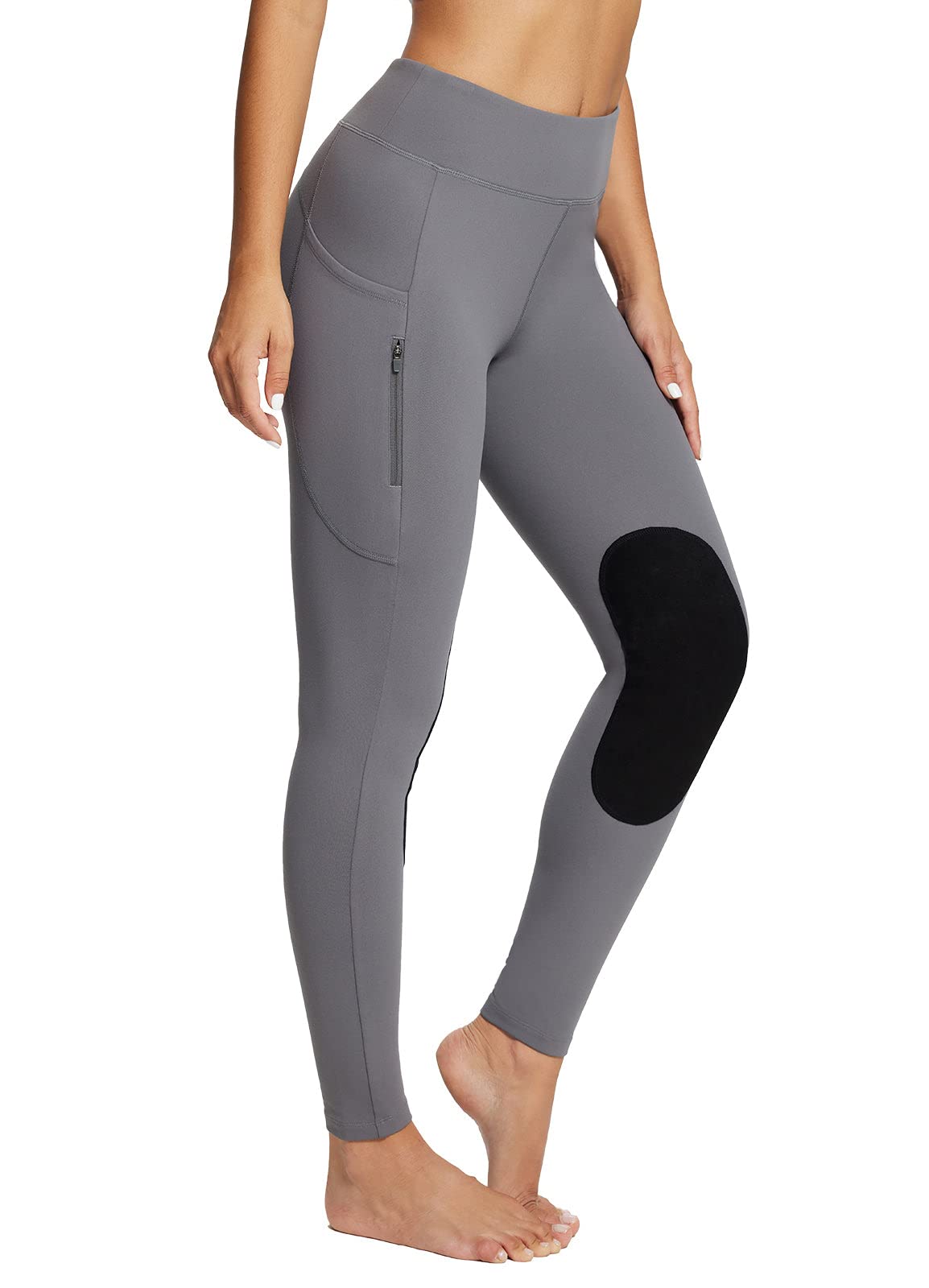 baleaf Pantalones de equitación para Mujer, de Invierno, con Ribete en Las Rodillas, Resistentes al Agua, con Forro para teléfono móvil, para Mujeres y niñas