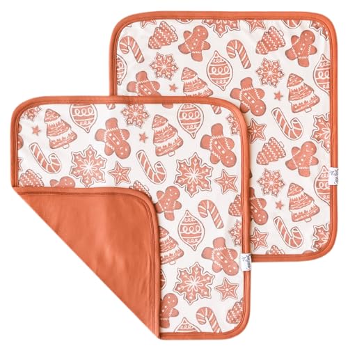 Image of Copper Pearl 3-Layer Knit Security Blanket Set Sized 16' inch x 16 inch 'Gingerbread' (Pack of 2)