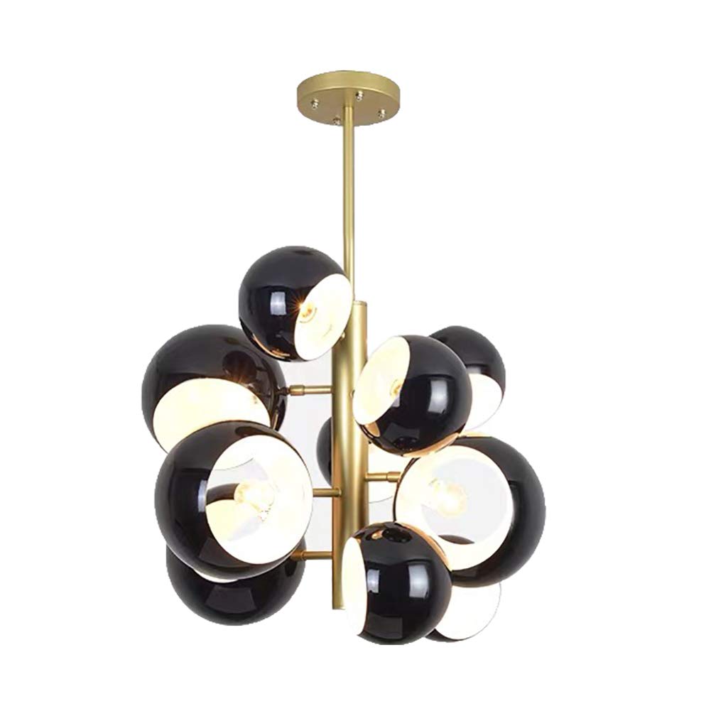 CSXSXAUO Sputnik Chandelier Modern Industrial Iron Pendant Light Metal Paiting Lampshade Mid Century Hanging Lamp Nordic Molecule Ceiling Fixture Black 10 Lights Vision