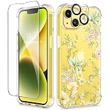 GVIEWIN Compatible with iPhone 14 Case with Screen Protector+Camera Lens Protector, Soft Shockproof