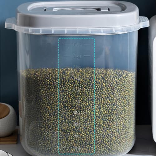 Seau riz distributeur grand format avec couvercle hermétique