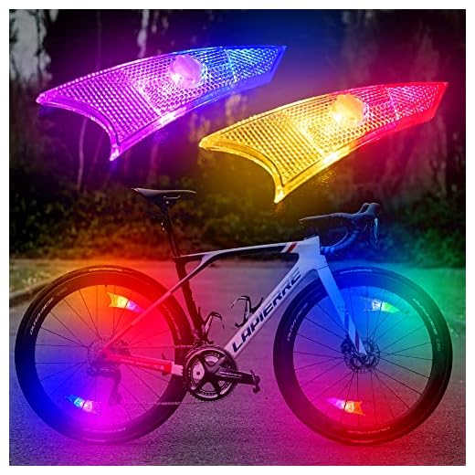 Loodika LED Bike Wheel Lights,4 Pack,Bicycle Spoke Lights with Batteries Included,Bicycle Lights for Wheel,Ultra Bright-Waterproof,Best Gifts for Kids Teens Boys Girls! (Color Morphing)