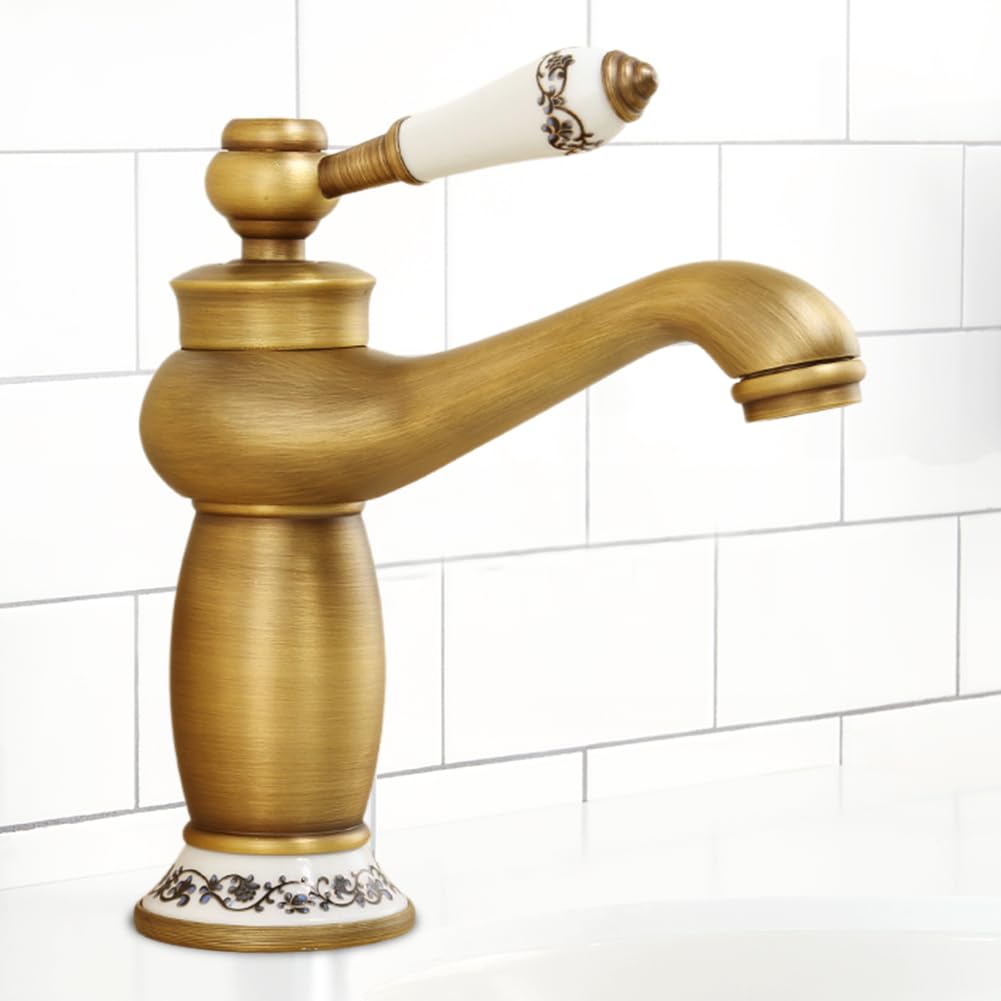 kisimixer Wastafelkraan Wastafel, Badkamer Kraan, Eengreeps Badkamerkraan Waterkraan, Wastafelarmatuur, 360° Draaibare Wastafelmengkraan, Antiek Messing kisimixer Wastafelkraan Wastafel, Badkamer Kraan, Eengreeps Badkamerkraan Waterkraan, Wastafelarmatuur, 360° Draaibare Wastafelmengkraan, Antiek Messing