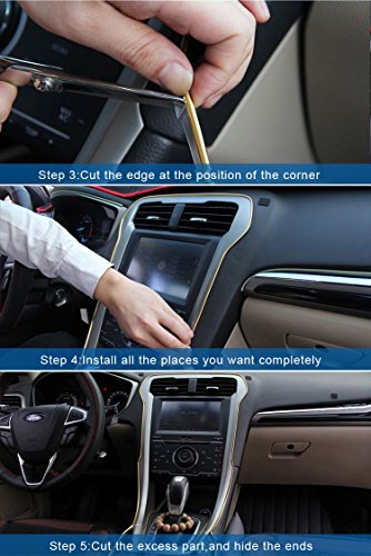 Atmomo 5M Flexible Trim For Diy Automobile Car Interior Exterior Moulding Trim Decorative Line Strip (Blue) #TOP5