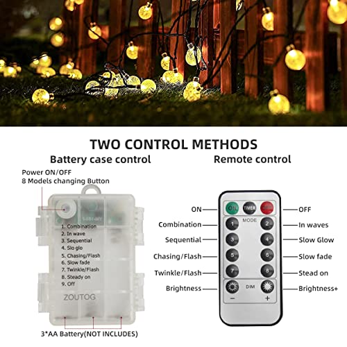 Laerjin Battery String Lights, 33Ft/10M 60 Led Globe String Lights With Remote Control For Waterproof Indoor/Outdoor Hanging Lights Decorative, Timer Fairy Light (Warm White) #TOP4
