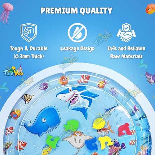 Image of Baby Water Play Mat for Babies 0-12 Months | Tummy Time Water Mat | Inflatable Sensory Water Bed for Baby | Early Development Toy for Newborn | BPA Free