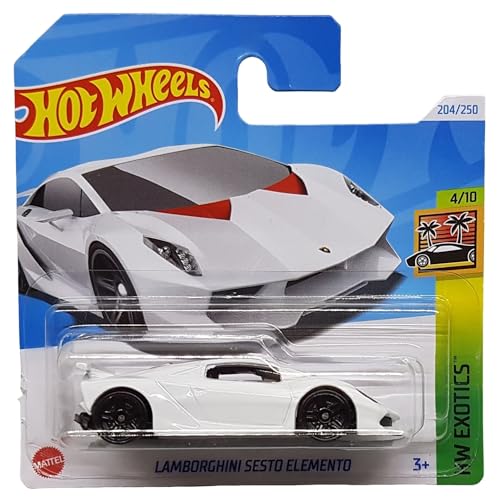 Hot Wheels - Lamborghini Sesto Elemento - HW Exotics 4/10 - HTC23 - Short Card - Coche deportivo - Blanco - Mattel 2024 - 1:64