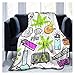 ZeYuKeJi Manta Personalizada, patrón de Dibujos Animados de Marihuana de la Marihuana de la Marihuana Verde, Suave Manta de Peluche cómoda para el sofá Dormitorio Viajes (Color : A, Size : 40" x 50")