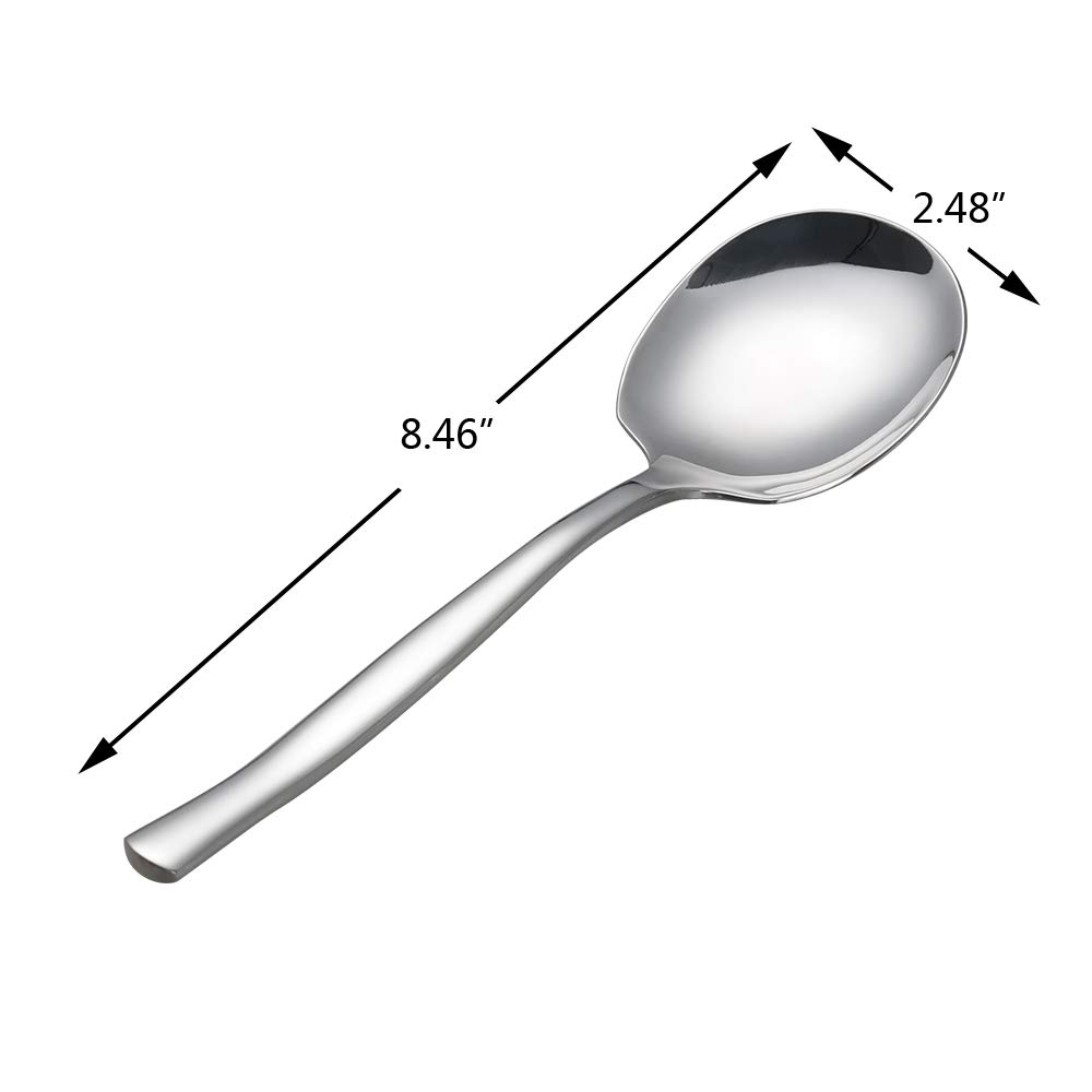 Xowine Lot De 6 Cuillères De Service Buffet – Acier Inoxydable Grande Taille, 21,5 Cm, Idéales Réceptions, Restaurants, Famille
