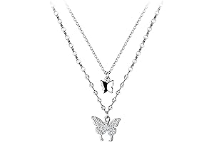 Girls Sterling Silver Butterfly Necklace