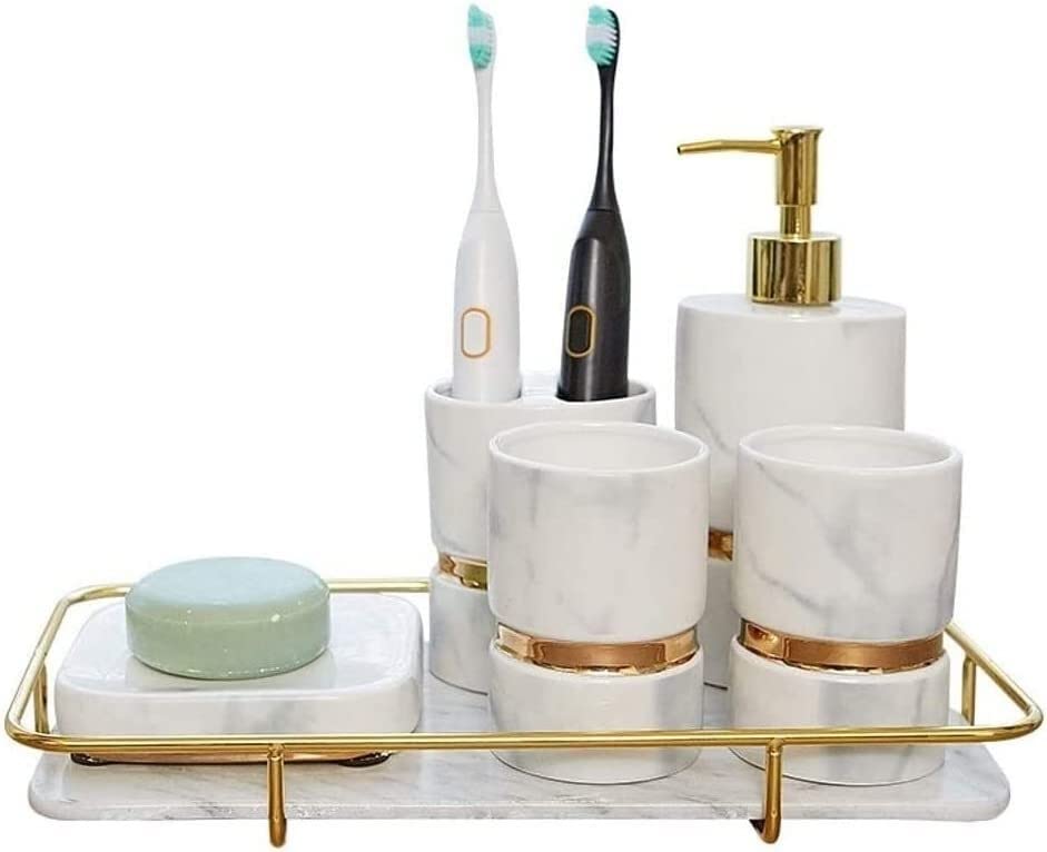 Accesorios de baño juego de seis piezas para eliminar el desorden del lavabo XCC
