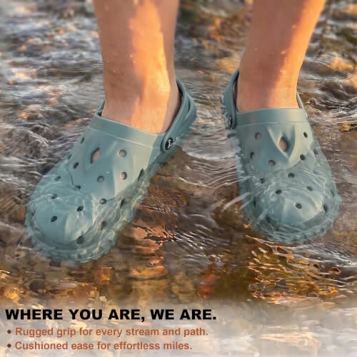 Image of KEMISANT Cushioned Clogs Mules for Men Garden Beach Water Fun-Lightweight | EVA Cushioned Footbed| Arch Support | Slip-resistant | Unisex