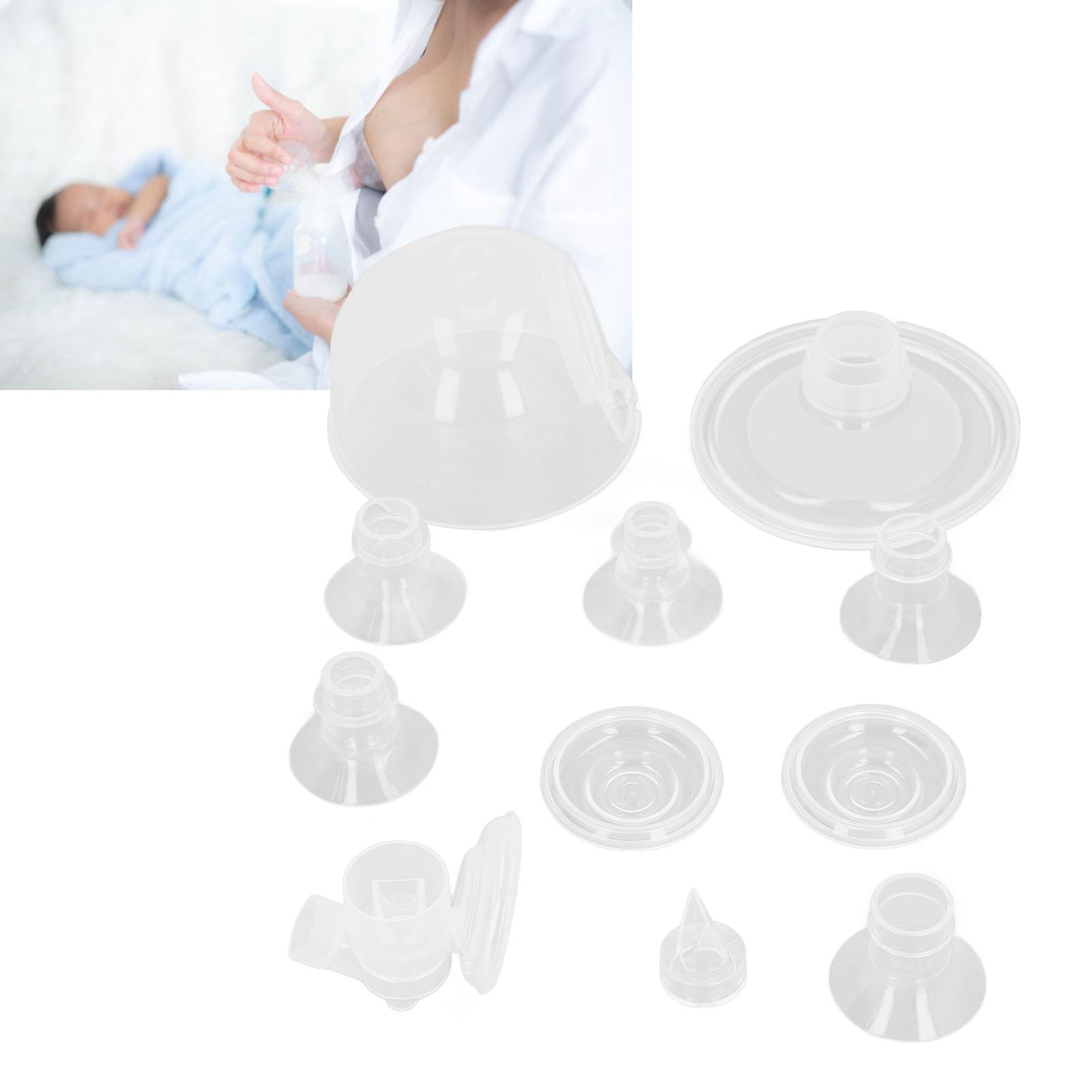 Silicone Breast Pump Flange Inserts, Comfort Reduce Swelling Wearable Breast Pump Flange Inserts for S9 S10 S12 for Daily Use