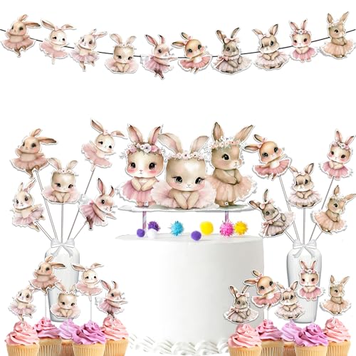 Bunnies Baby Shower and Birthday Party Supplies Set - Banner,