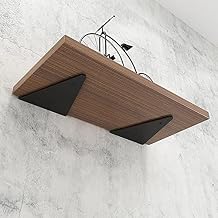 2pcs Concealed Shelf Brackets,Metal Shelf Supporter on The Wall,Brackets for Shelves Decorative,Space-Saving Shelving Brackets,Black/White,with Screws,Black-810cm/3.13.9in