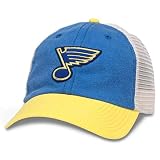AMERICAN NEEDLE Hanover Officially Licensed NHL Team Mesh Hat, St. Louis Blues, Ivory/Royal/Gold (43352A-SLB)