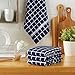 DII Basic Terry Collection Windowpane Dishtowel Set, 16x26, Nautical Blue Check, 4 Piece