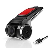 Dash Cam per Android Auto USB DVR 1080P Impermeabile Dashcam Visione Notturna Dash Camera Registrazione Full HD Telecamera per Auto Videocamera 170° Grandangolo Loop Record
