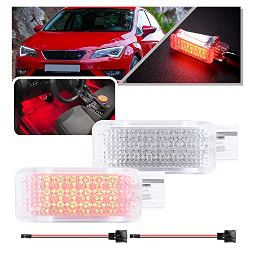 NSLUMO LED Lumières de coffre de démarrage rouge lointain pour Seat Leon MK3 5F 2012-2019 2x Module LED SMD Lampes de compartiment à bagages Lampe de sol de...